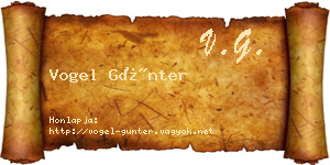 Vogel Günter névjegykártya